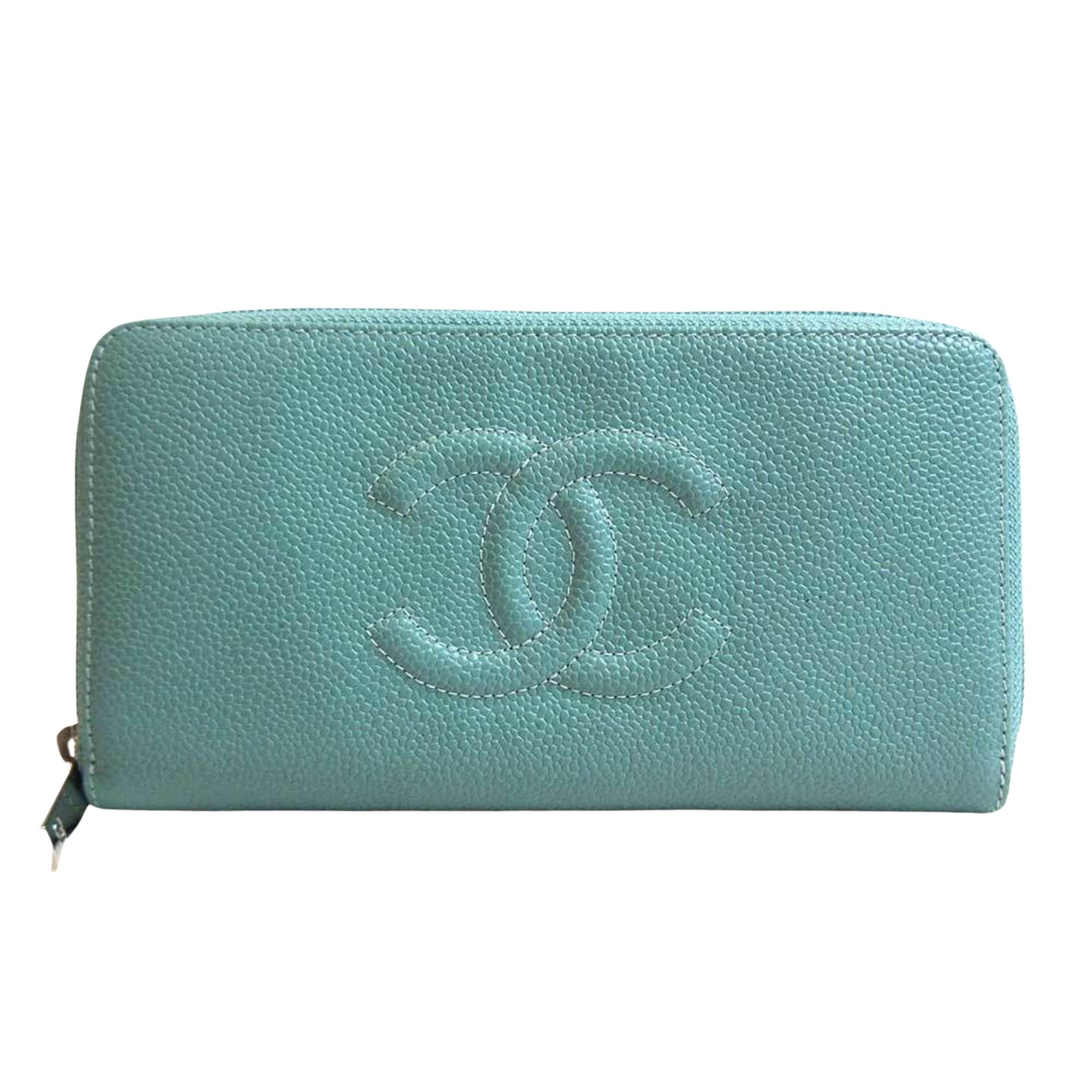 Chanel Light Blue Leather  wallet accessories