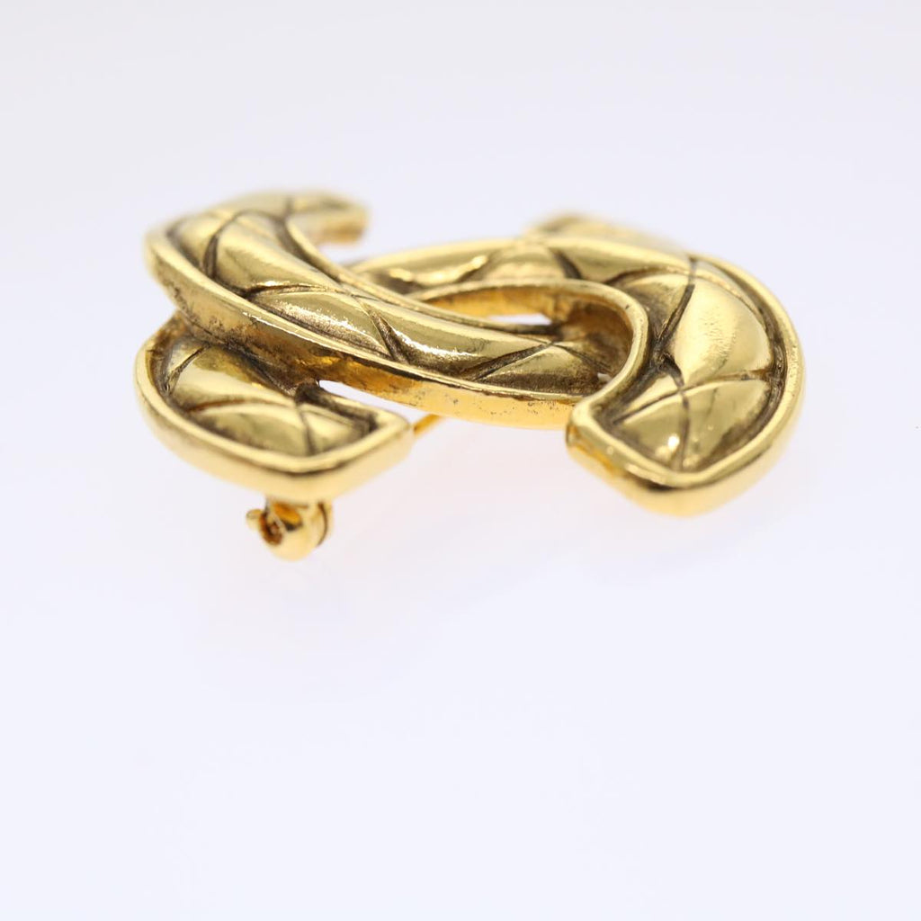 CHANEL Brooch Gold Tone CC Auth 47518
