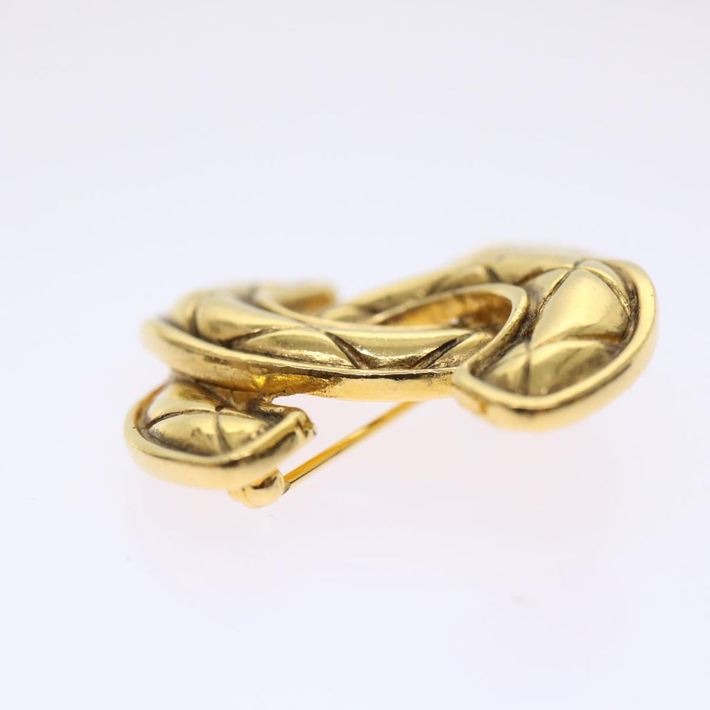 CHANEL Brooch Gold Tone CC Auth 47518