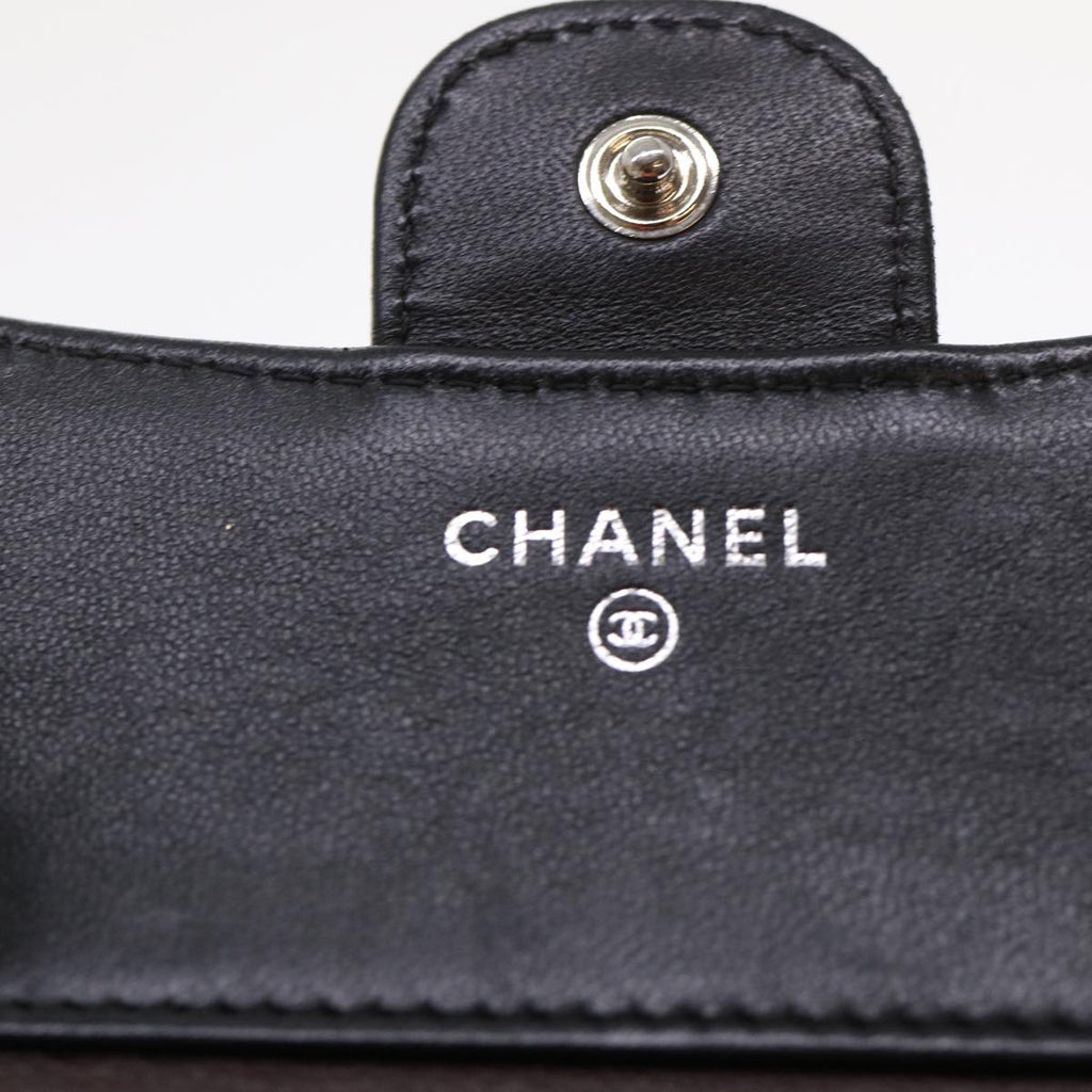 CHANEL Matelasse Wallet Lamb Skin Black CC  47561