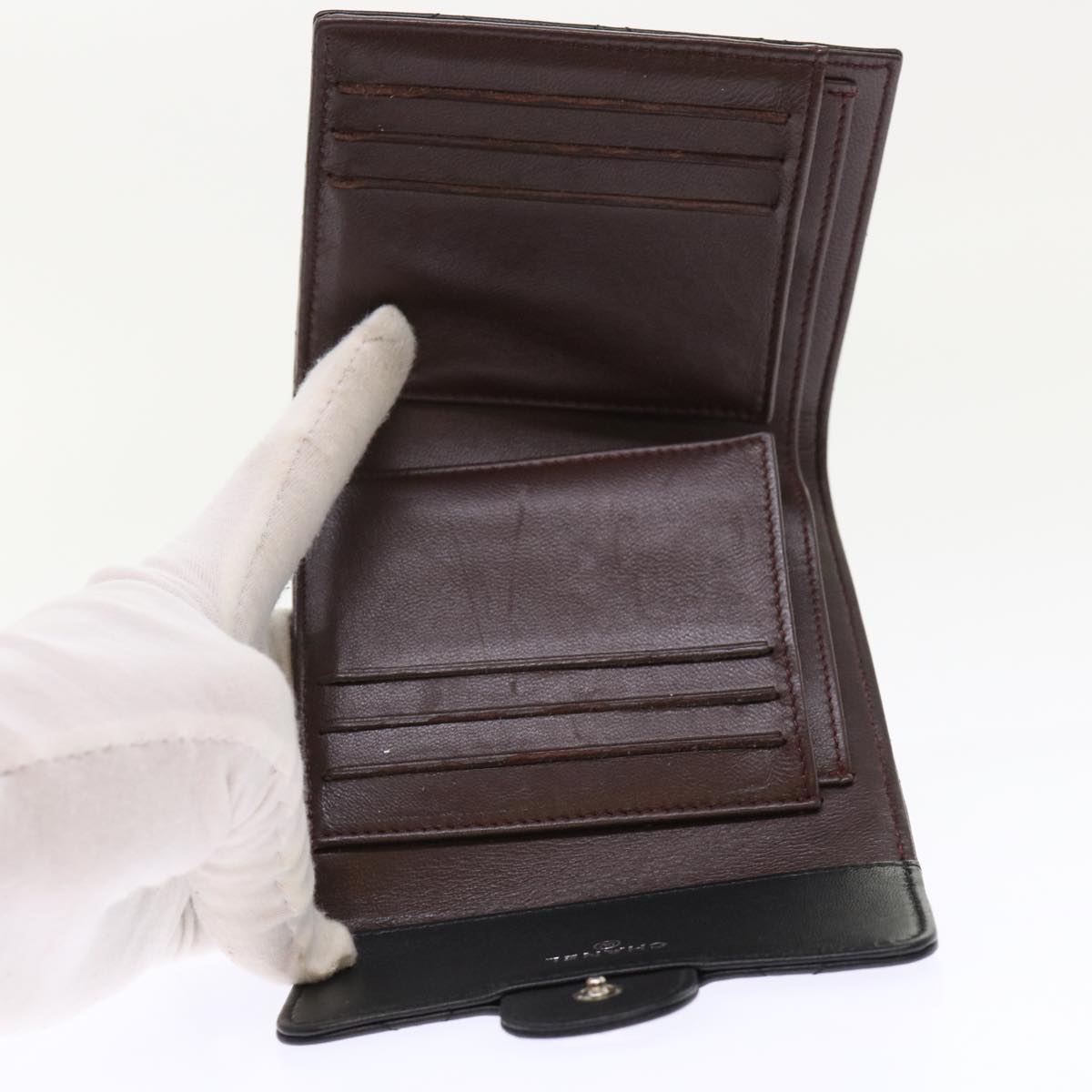 CHANEL Matelasse Wallet Lamb Skin Black CC  47561