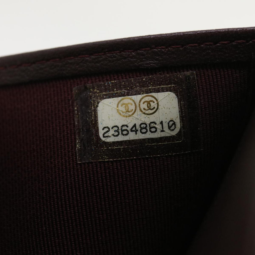CHANEL Matelasse Wallet Lamb Skin Black CC Auth 47561