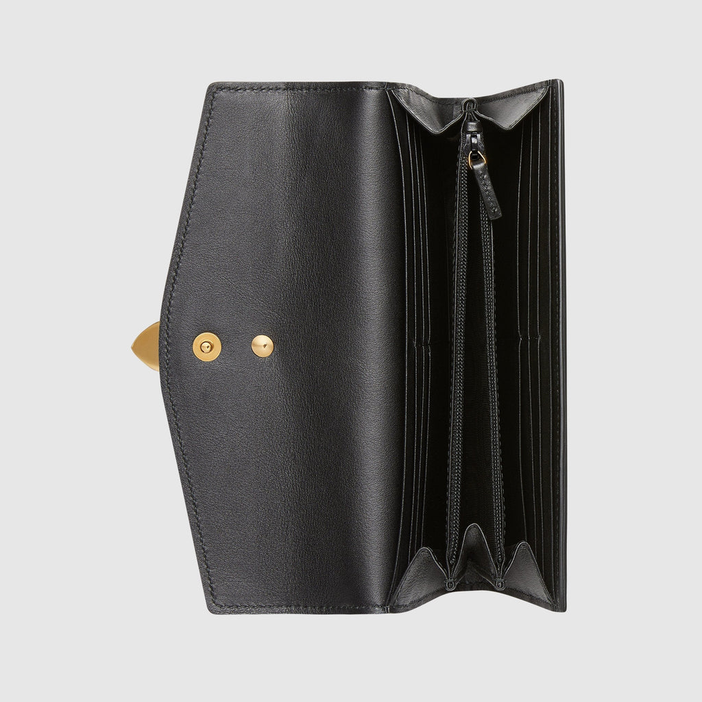 Gucci Sylvie Leather Continental Wallet Black
