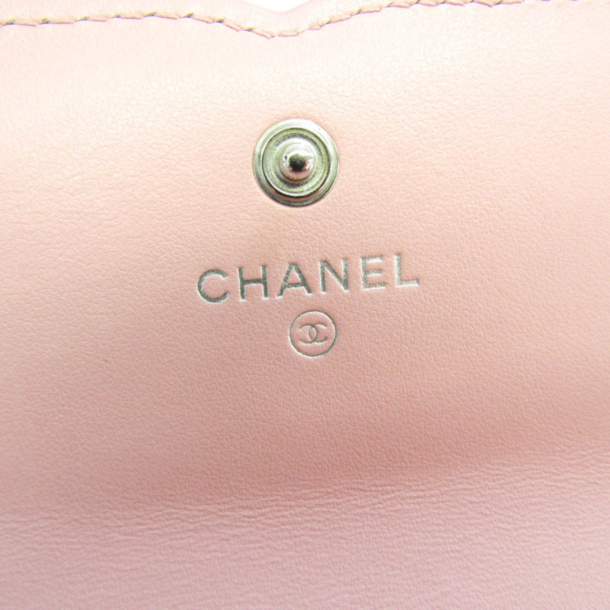 Chanel Pink Leather Matelasse wallet accessories