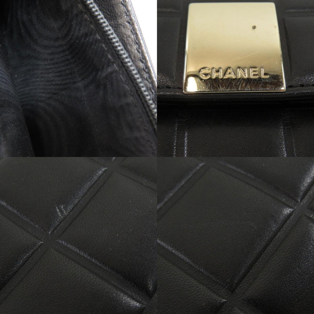 Chanel Black Calfskin Chocolate bar wallet accessories
