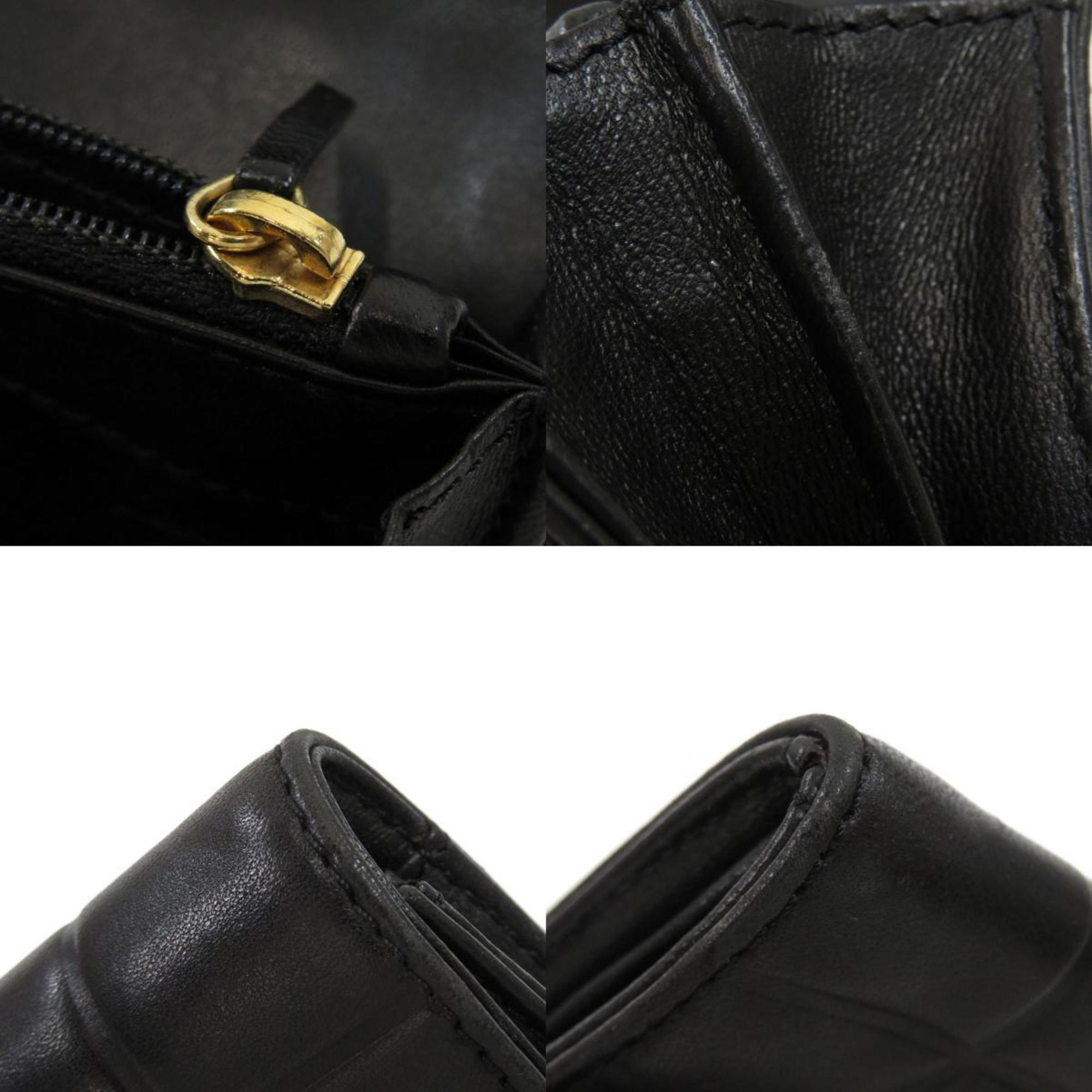 Chanel Black Calfskin Chocolate bar wallet accessories