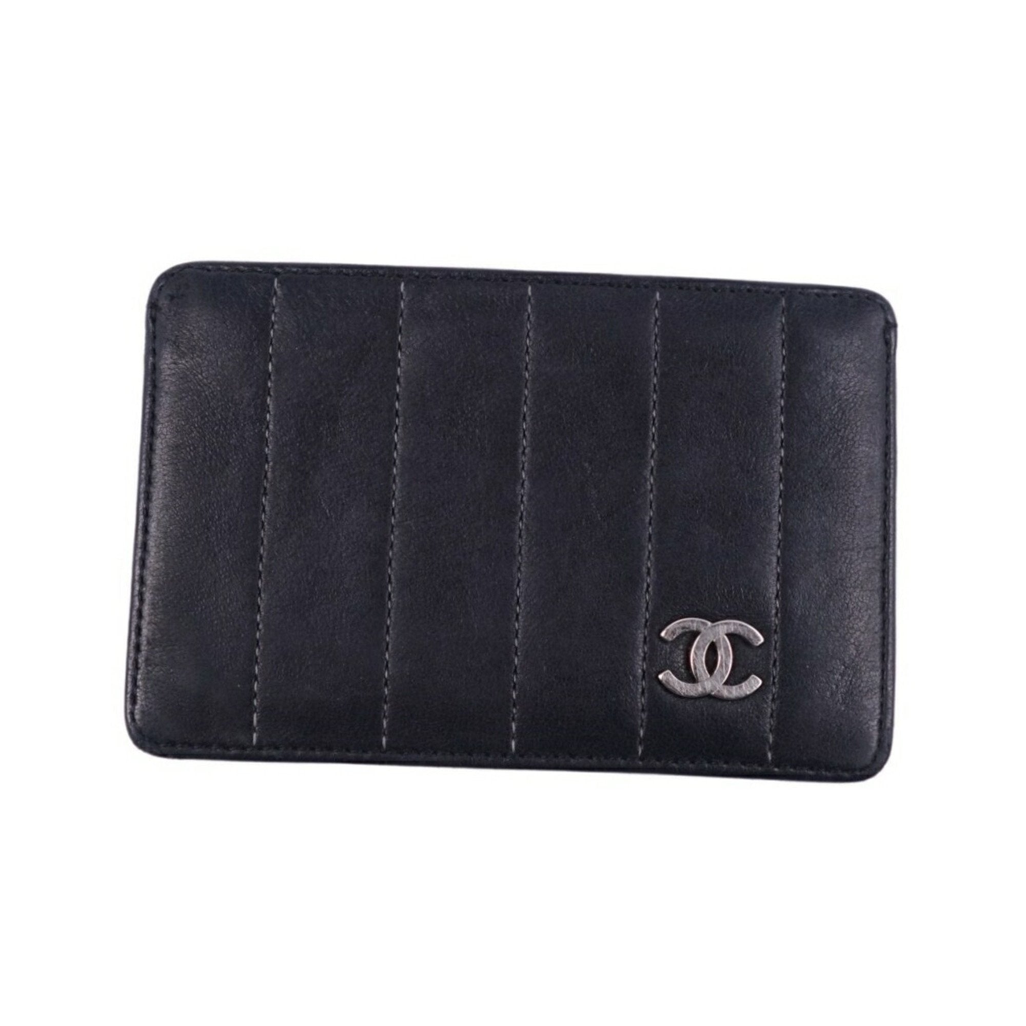 Chanel Black Leather Porte carte wallet accessories