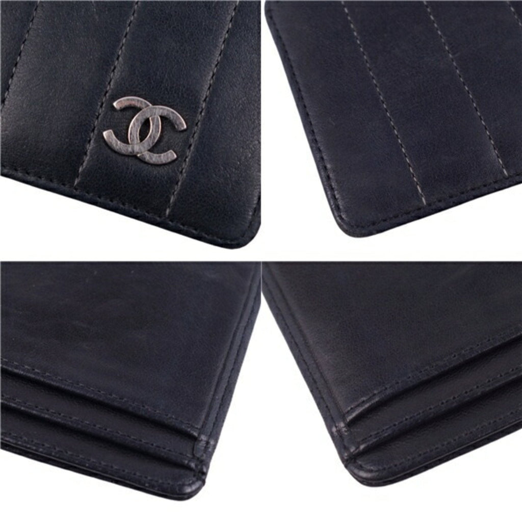 Chanel Black Leather Porte carte wallet accessories