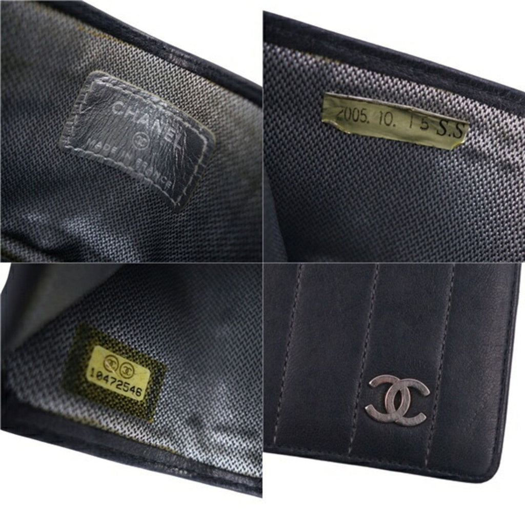 Chanel Black Leather Porte carte wallet accessories