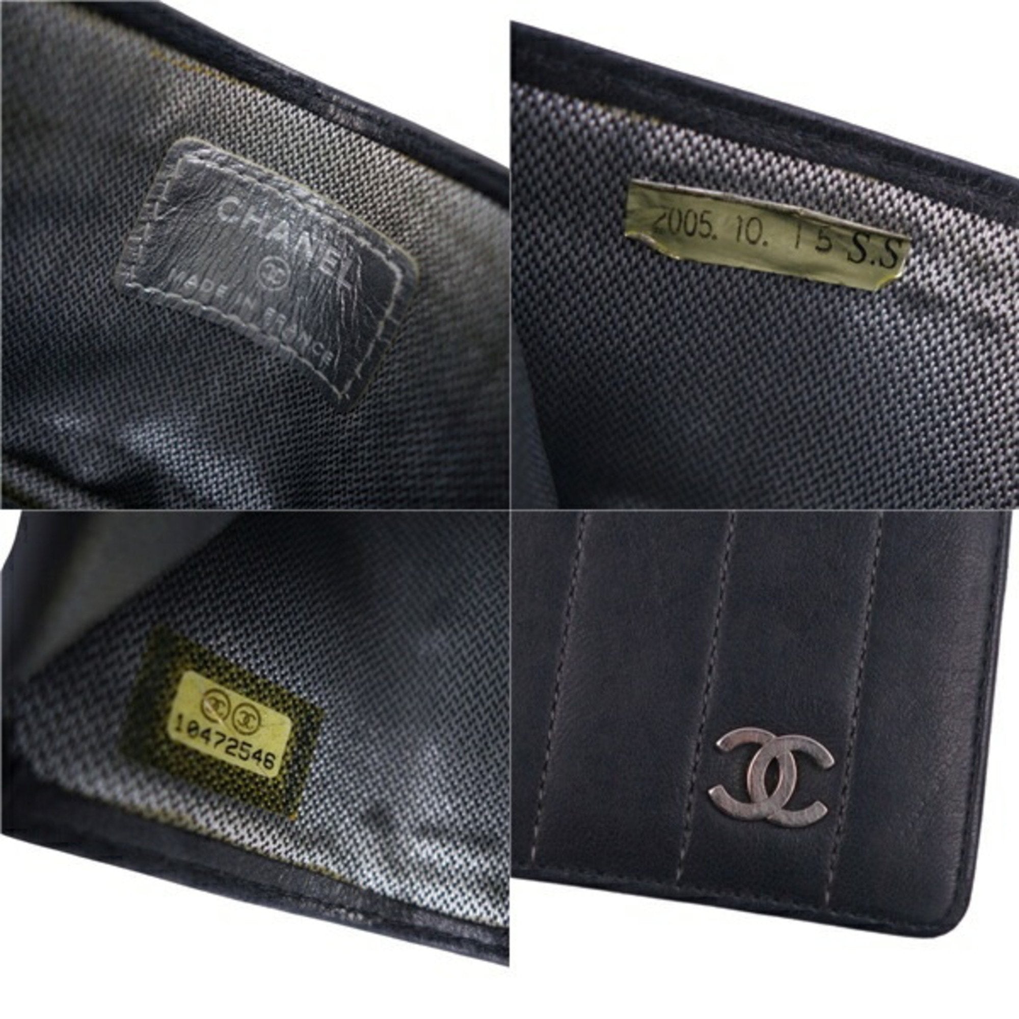 Chanel Black Leather Porte carte wallet accessories