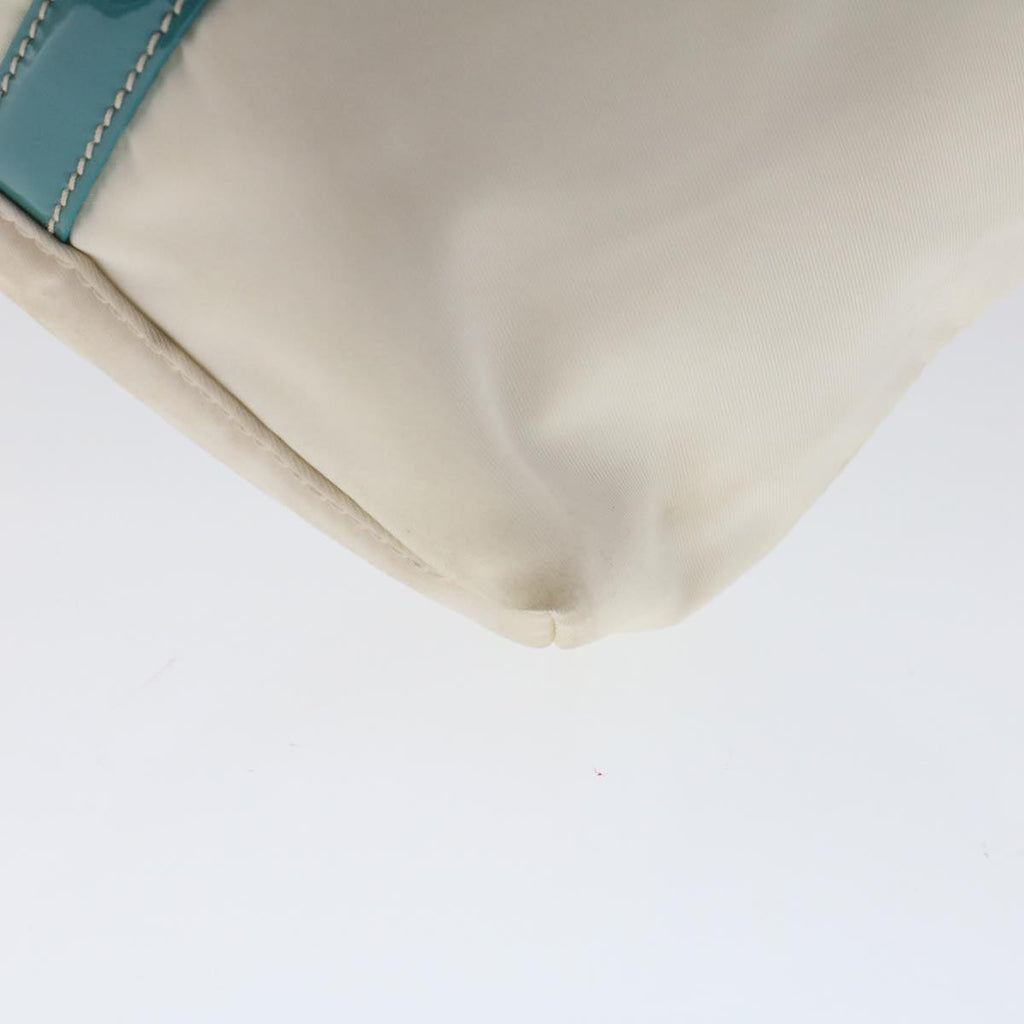PRADA Hand Bag Nylon 2way White Turquoise Blue  48007