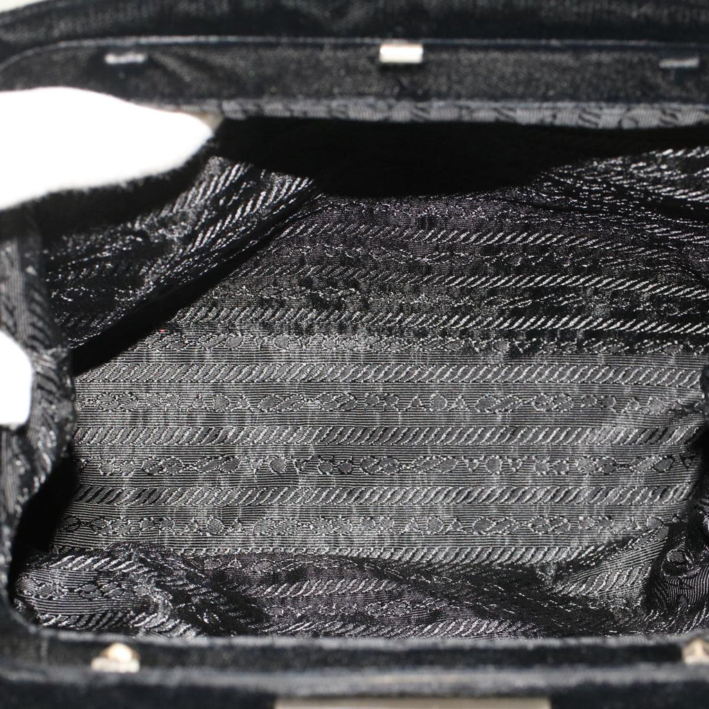 PRADA Shoulder Bag Velor Black  48128