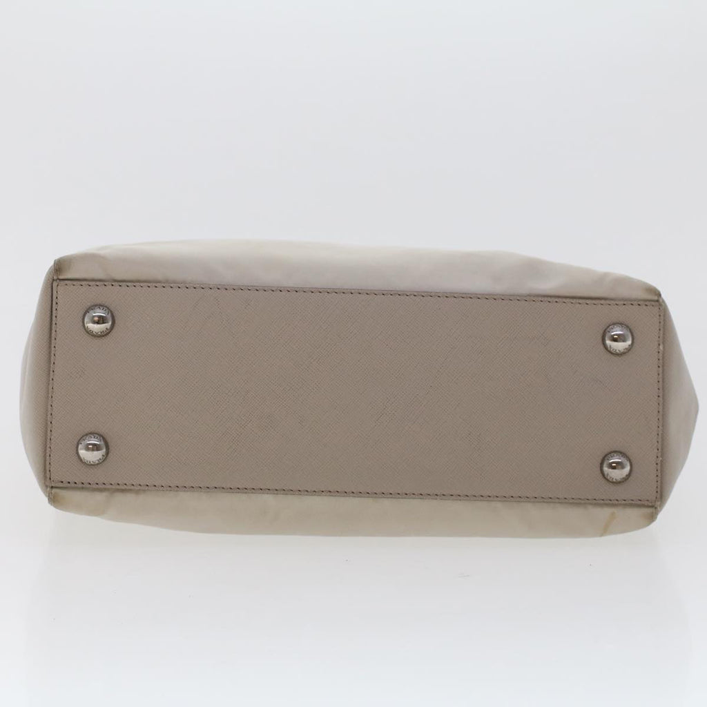 PRADA Hand Bag Nylon Leather Gray  48188
