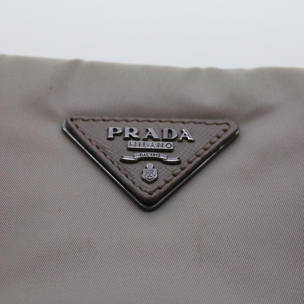 PRADA Hand Bag Nylon Leather Gray  48188