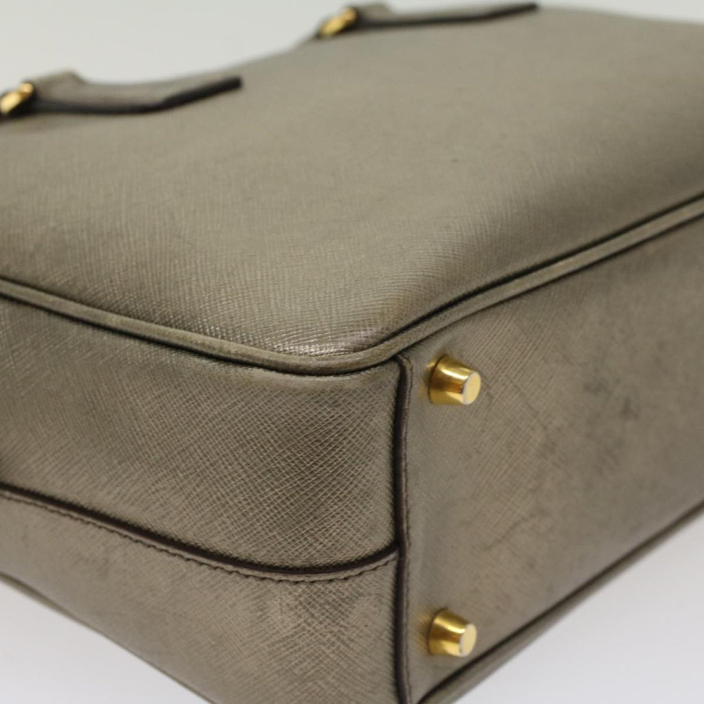 PRADA Safiano Leather Hand Bag Gold Tone  48193