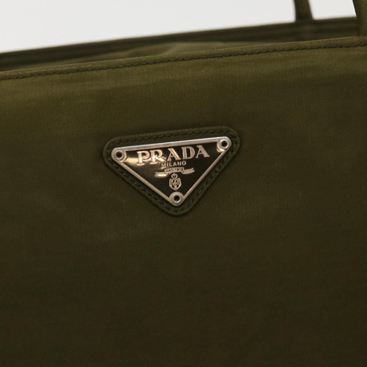 PRADA Hand Bag Nylon Khaki  48200