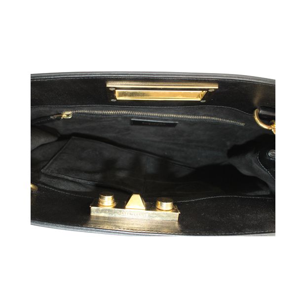 SAINT LAURENT Black 2 Way Crossbody Clutch