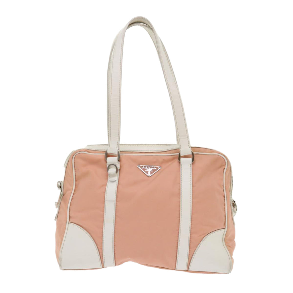 PRADA Hand Bag Nylon Leather Pink  48453