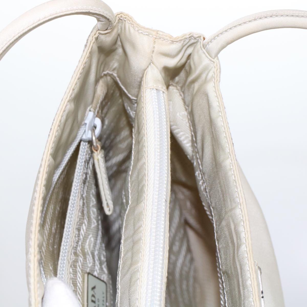 PRADA Tote Bag Nylon Ivory  48758