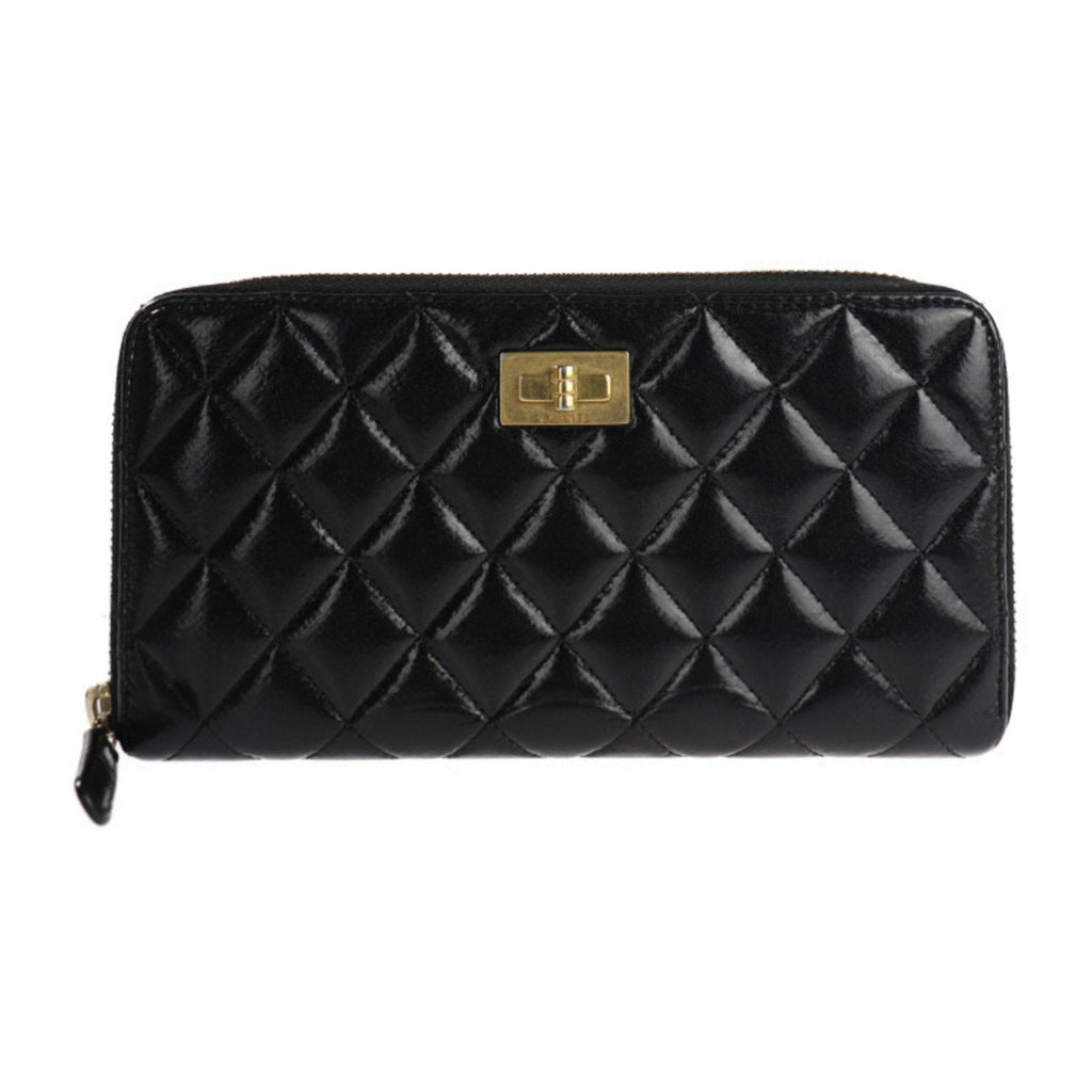 Chanel Black Leather 2.55 wallet accessories