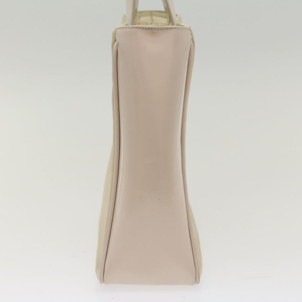 PRADA Hand Bag Nylon Leather Beige Ivory  49308