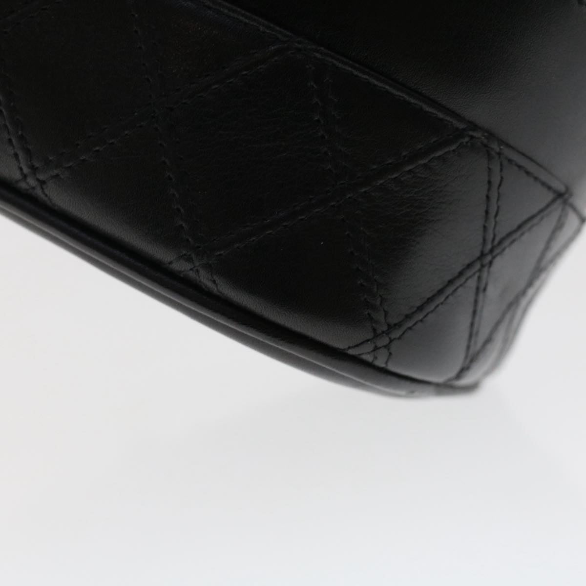CHANEL Vanity Cosmetic Pouch Lamb Skin Black CC  49400A