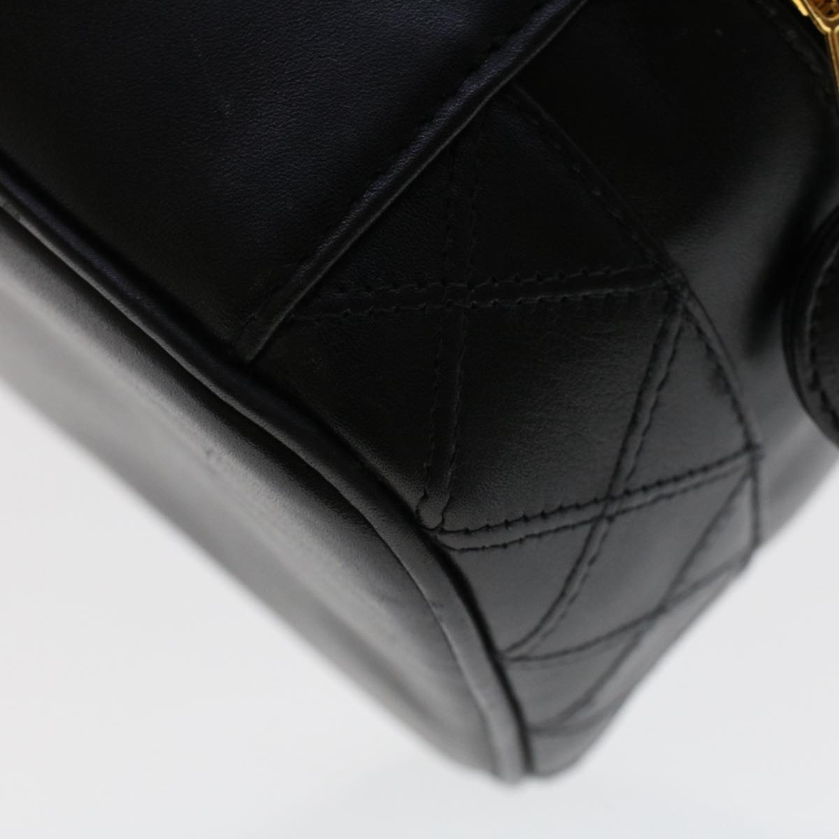CHANEL Vanity Cosmetic Pouch Lamb Skin Black CC  49400A