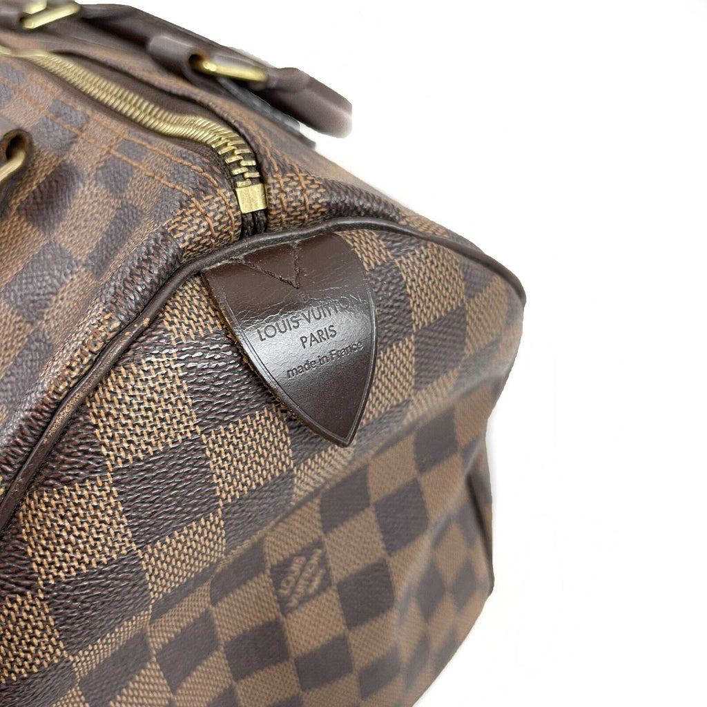 LOUIS VUITTON Speedy 30 2013 Damier Ebene Brown Handbag