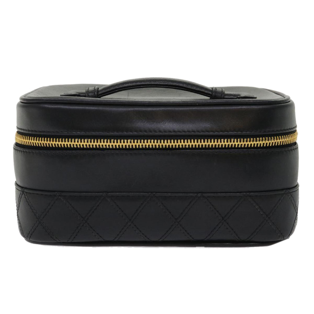 CHANEL Vanity Cosmetic Pouch Lamb Skin Beige CC  49478A
