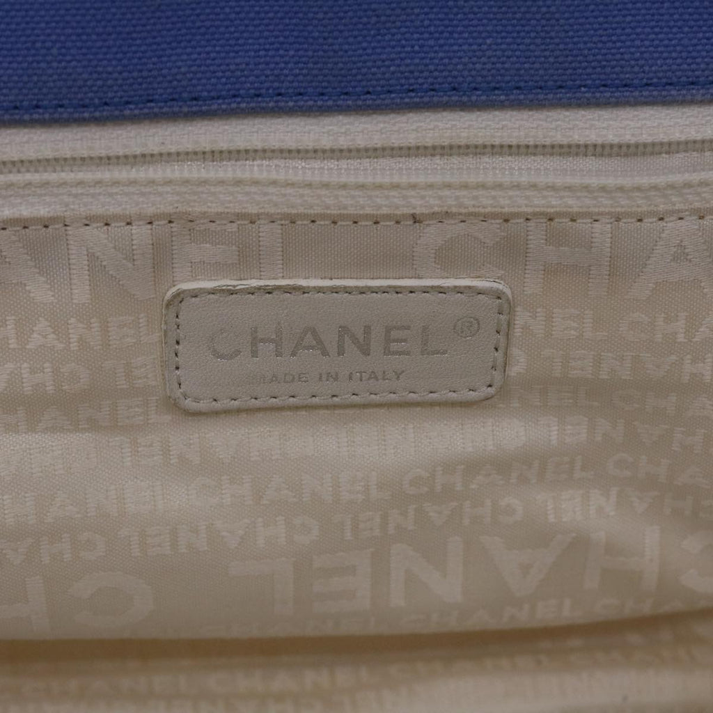 CHANEL Chain Tote Bag No5 Canvas White CC  49901