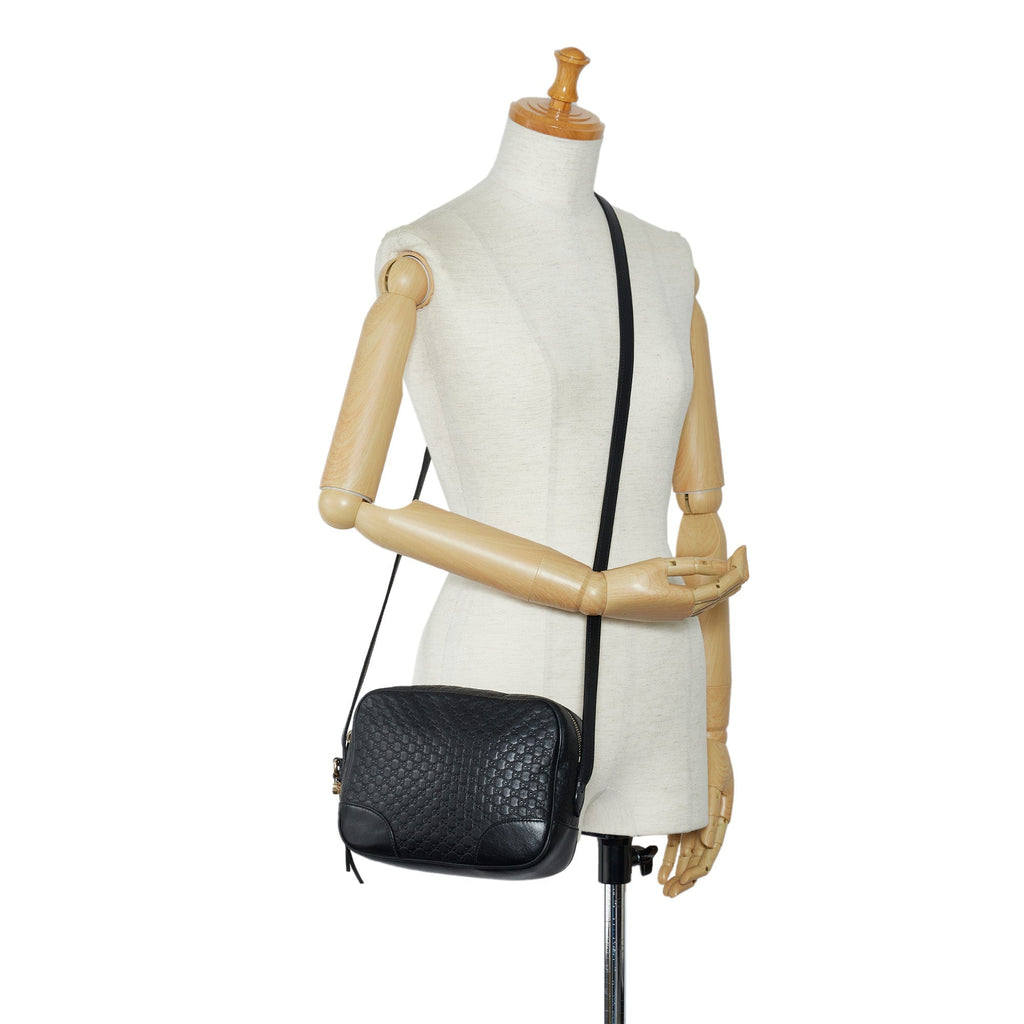 Gucci Bree Black Microguccisima Embossed Leather