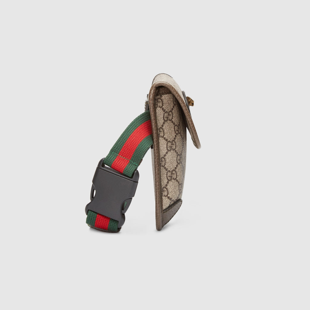 Gucci GG Supreme Belt Bag Brown Trims