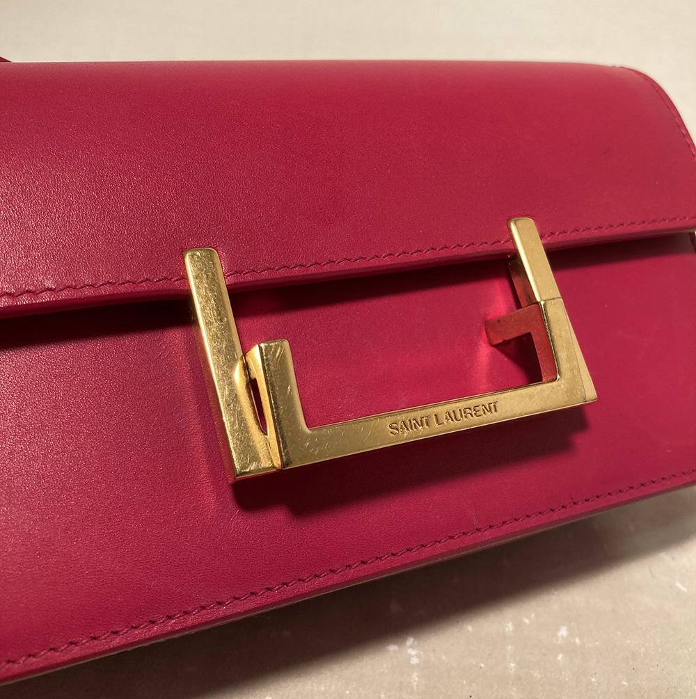 YVES SAINT LAURENT Pink Leather Small Lulu Bag