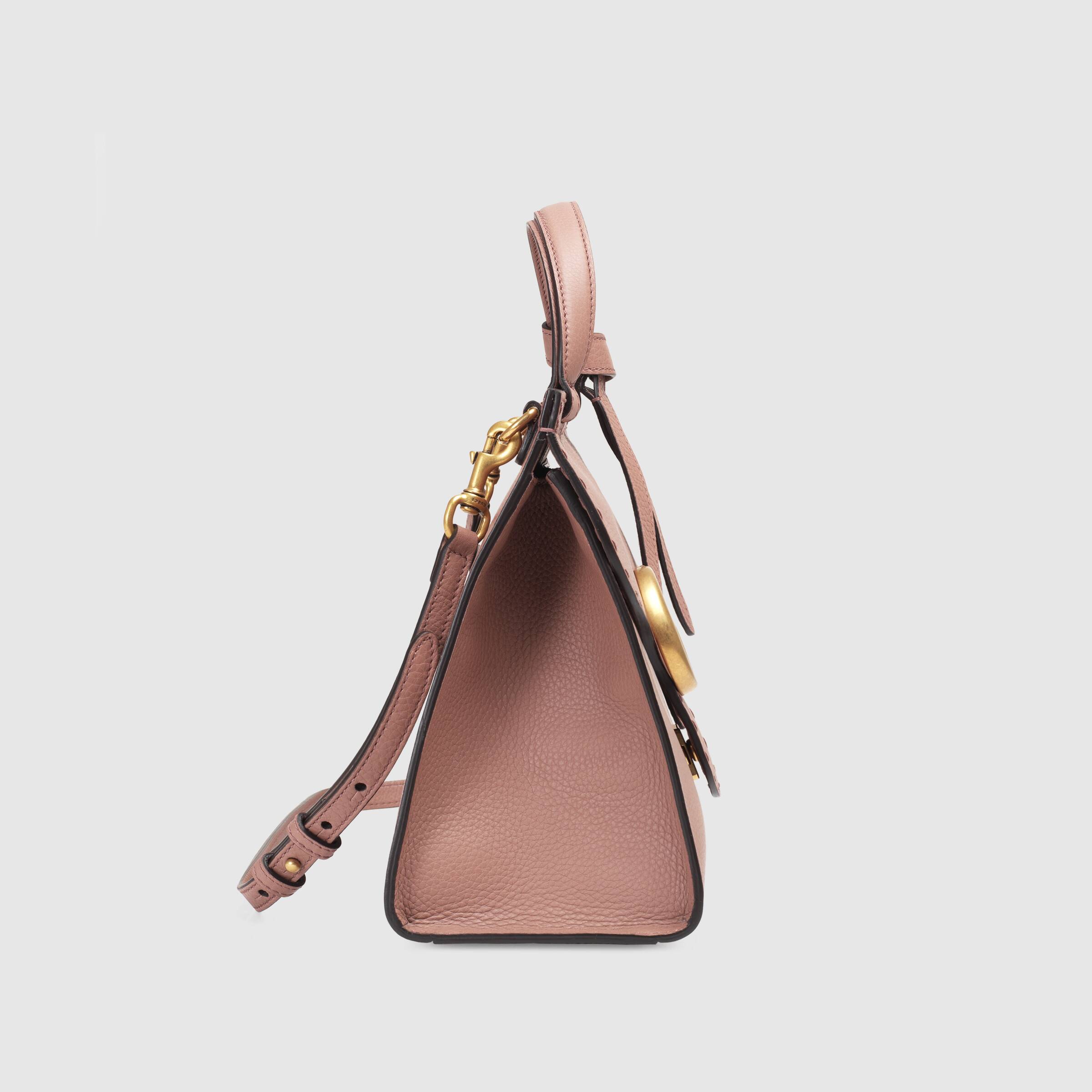 Gucci GG Marmont Small Top Handle Bag Lightweight Leather Dusty Pink