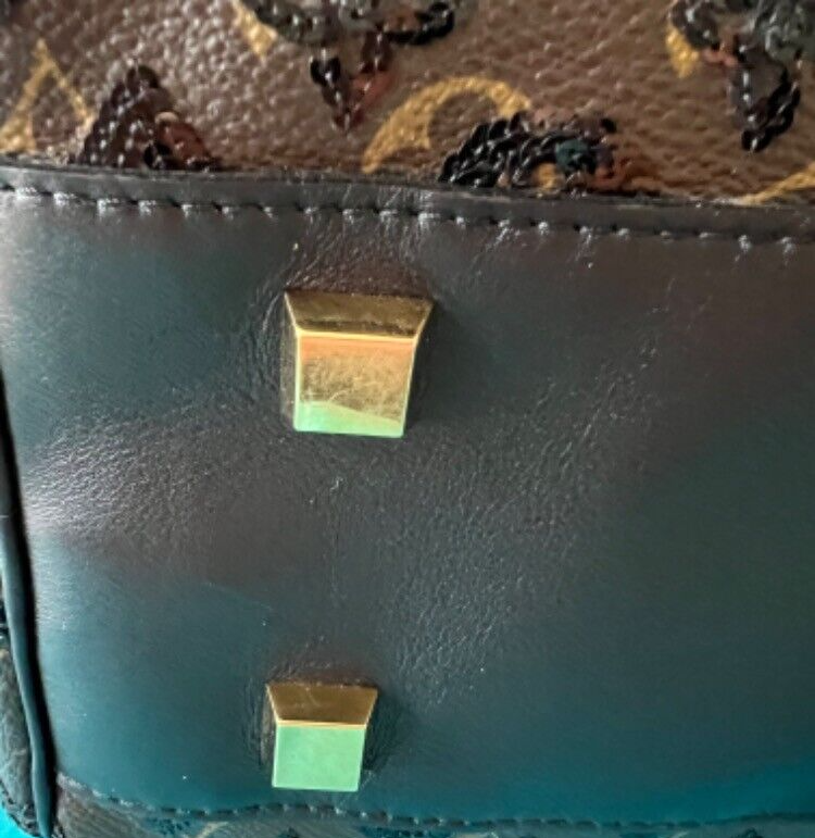 LOUIS VUITTON Monogram speedy 30 eclipse black sequined Brown Black Handbag
