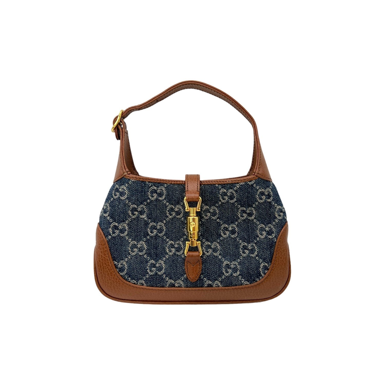 Gucci New Denim GG Monogram Mini Jackie 1961 Hobo