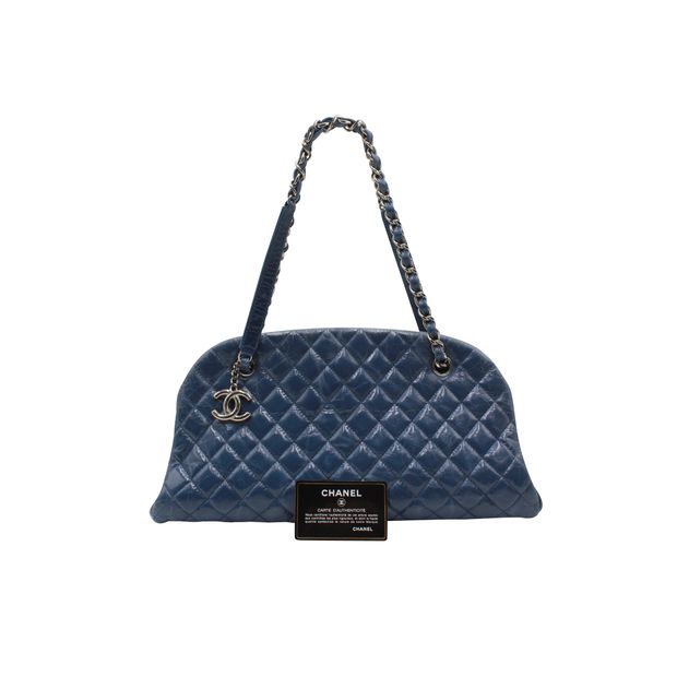 CHANEL Dark Blue Quilted Mademoiselle Leather Bag 2011