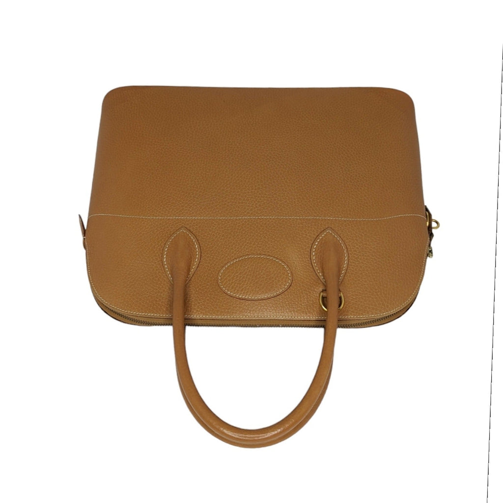 Hermès Caramel Clemence Bolide 35 Satchel