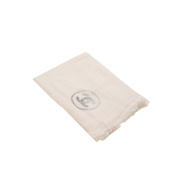 CHANEL Glitter Logo Shawl