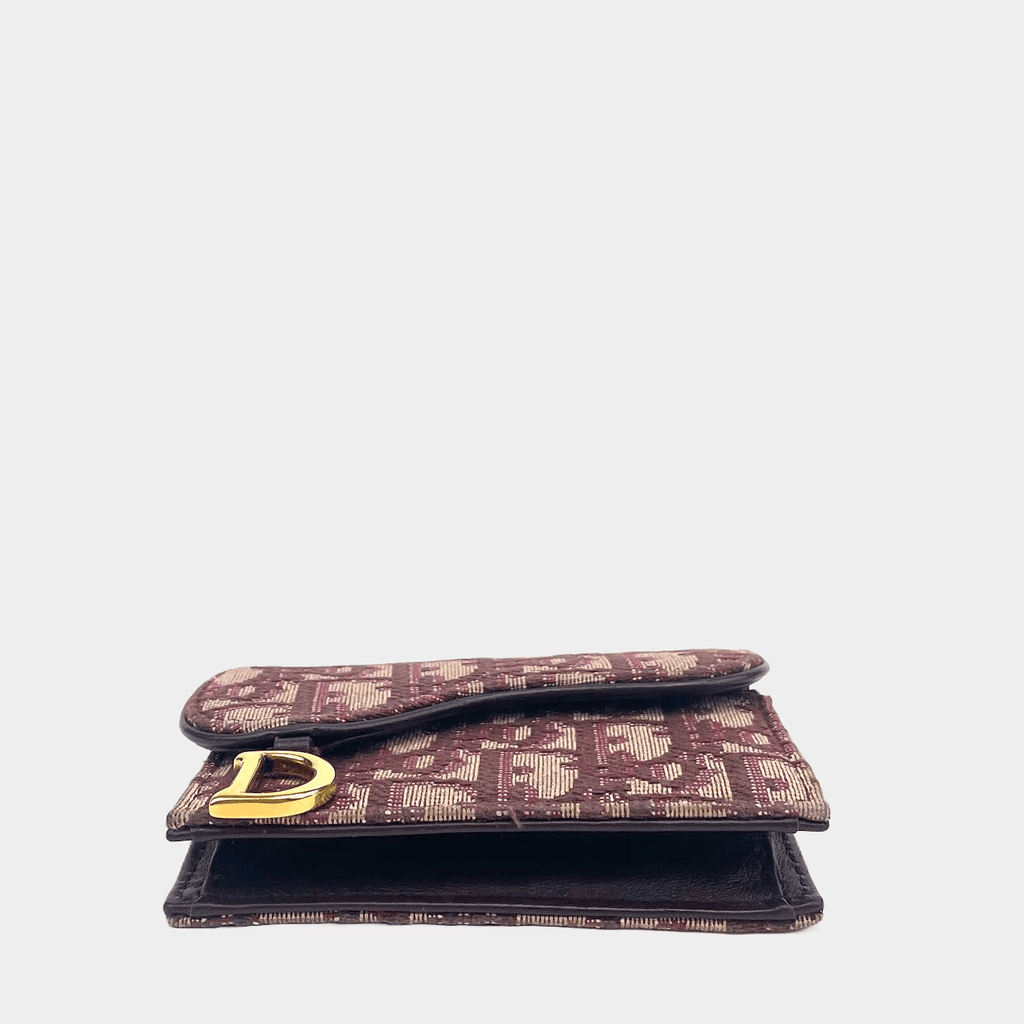 CHRISTIAN DIOR Oblique Saddle Compact Canvas Wallet -OUTLET ITEM FINAL SALE