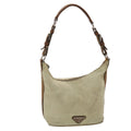 PRADA Shoulder Bag Nylon Leather Cream  50154