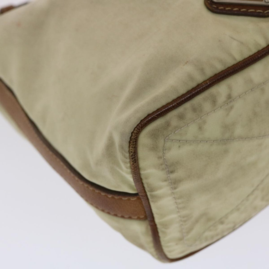 PRADA Shoulder Bag Nylon Leather Cream  50154
