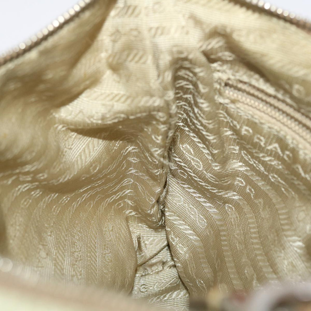 PRADA Shoulder Bag Nylon Leather Cream  50154