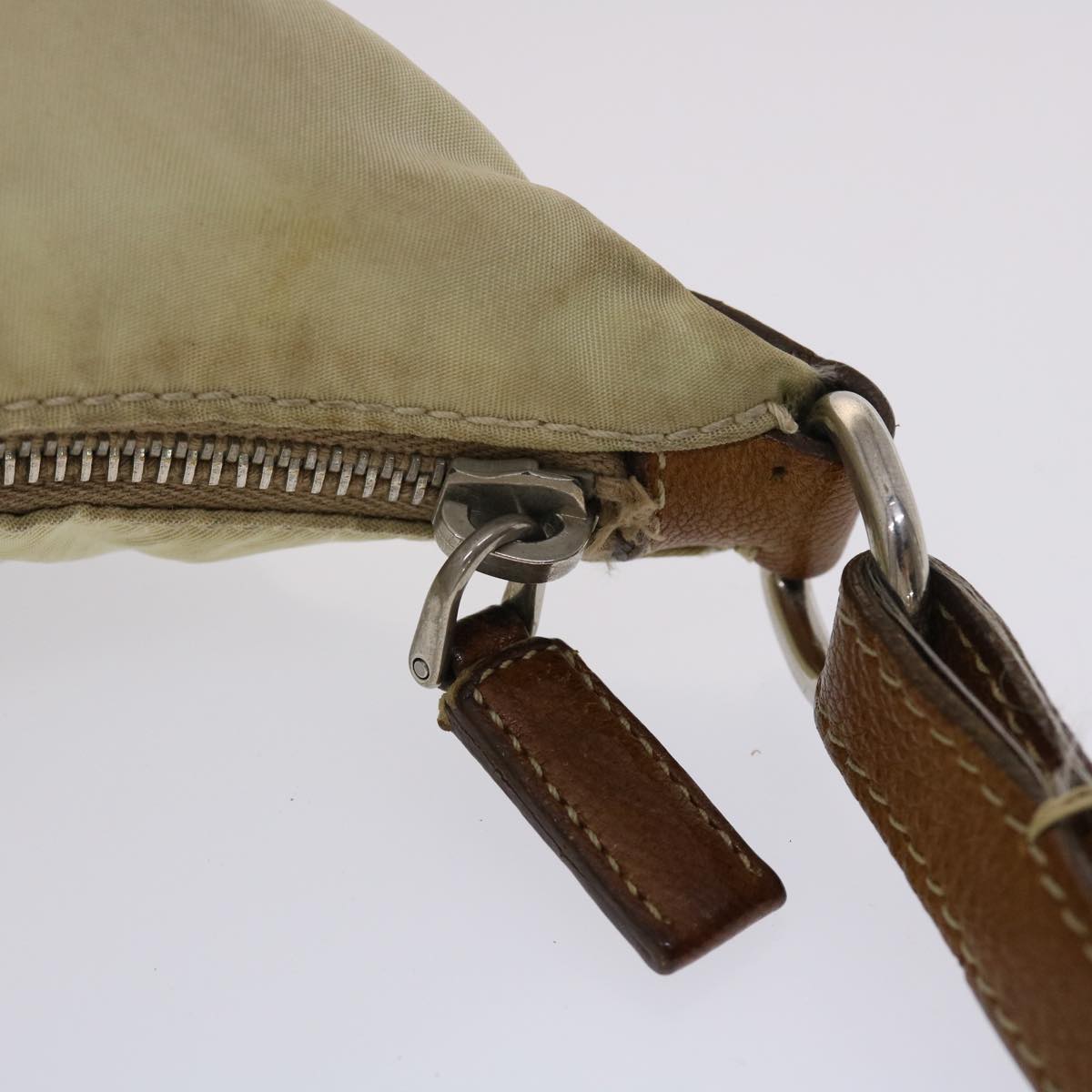 PRADA Shoulder Bag Nylon Leather Cream  50154