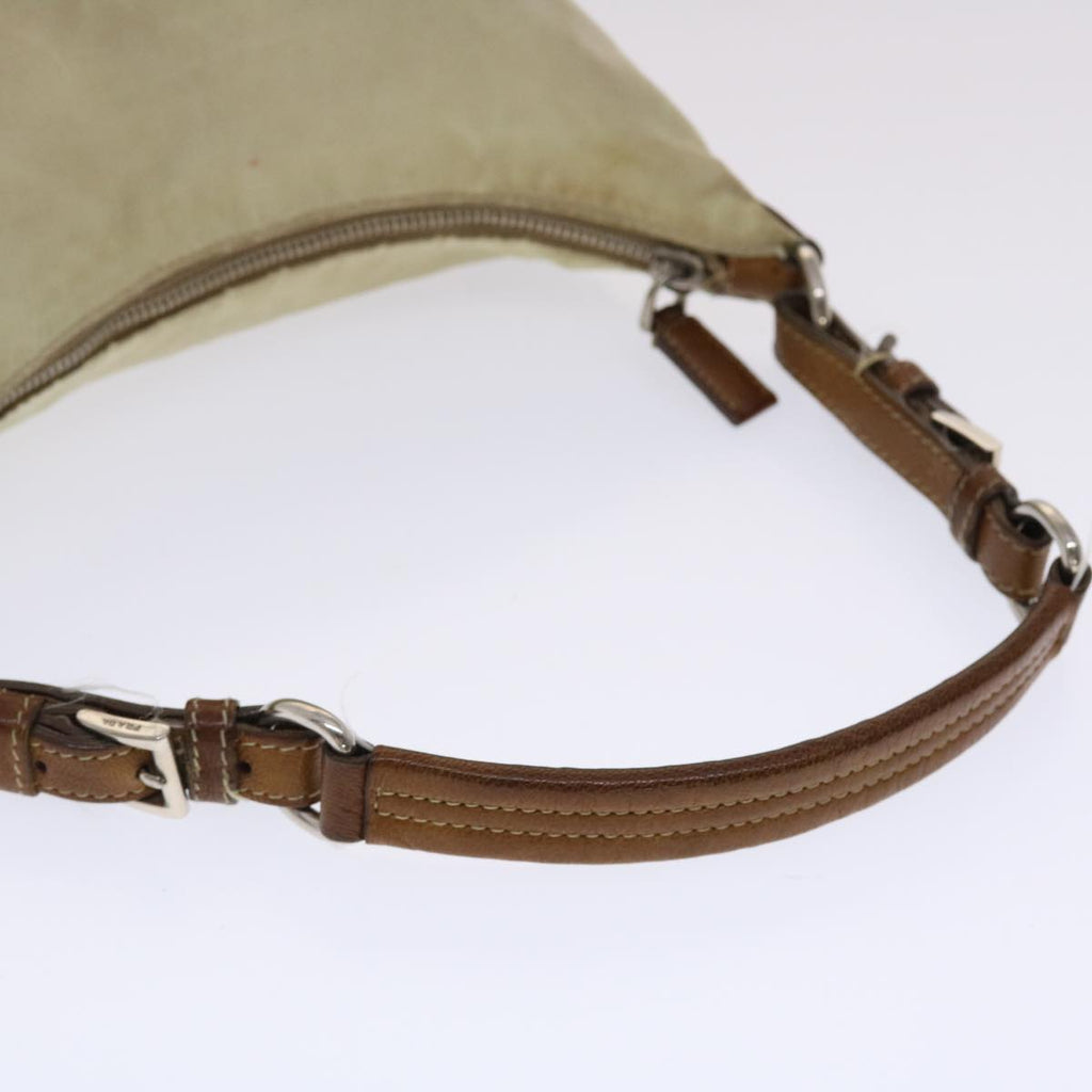 PRADA Shoulder Bag Nylon Leather Cream  50154