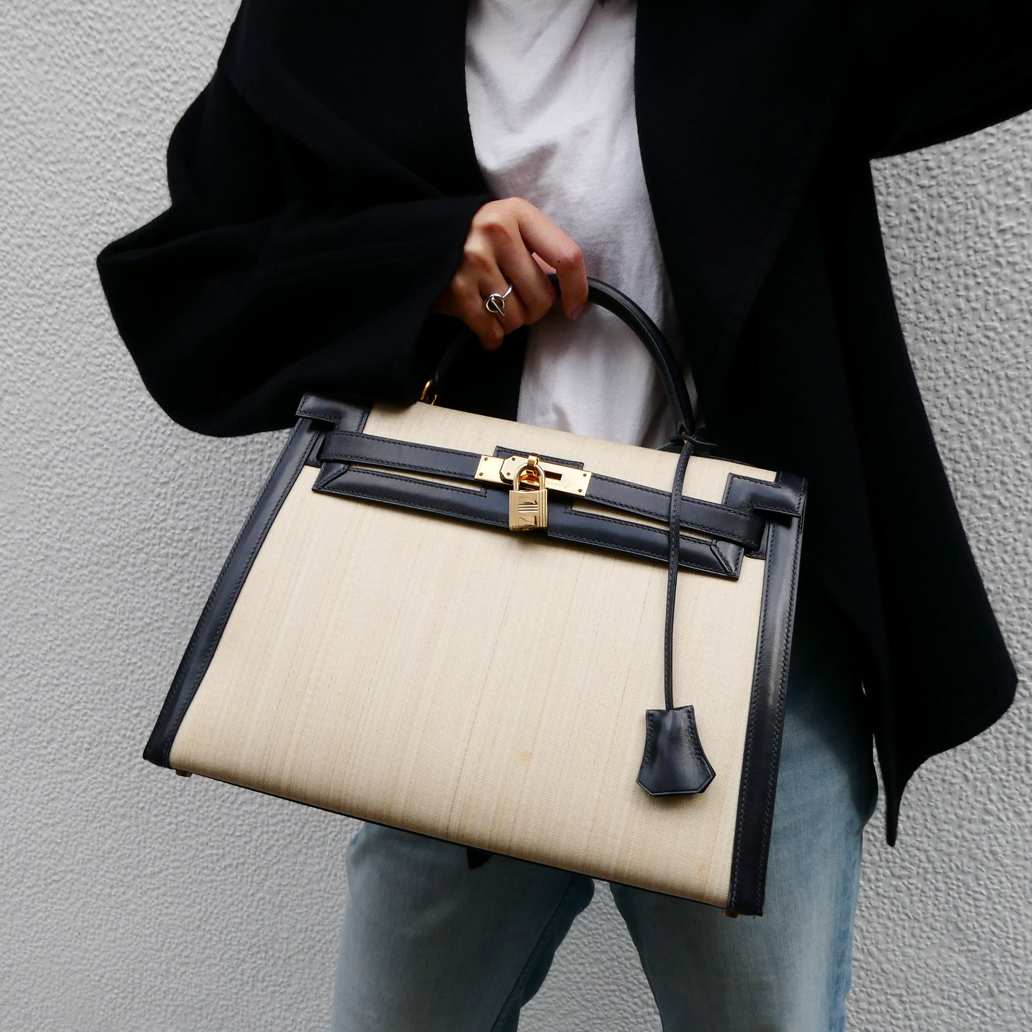 HERMES KELLY 32 SELLIER Crinoline Box Calf