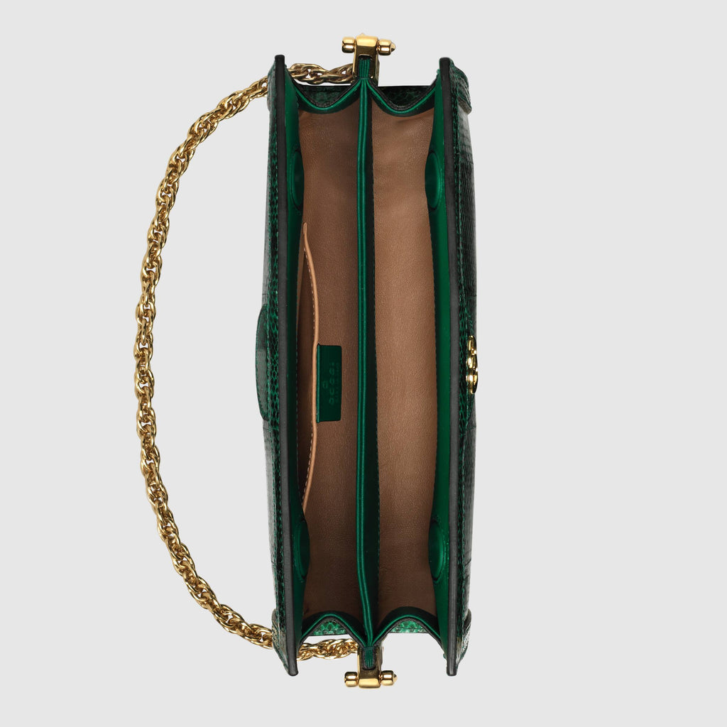 Gucci Ophidia Small Snakeskin Shoulder Bag Emerald