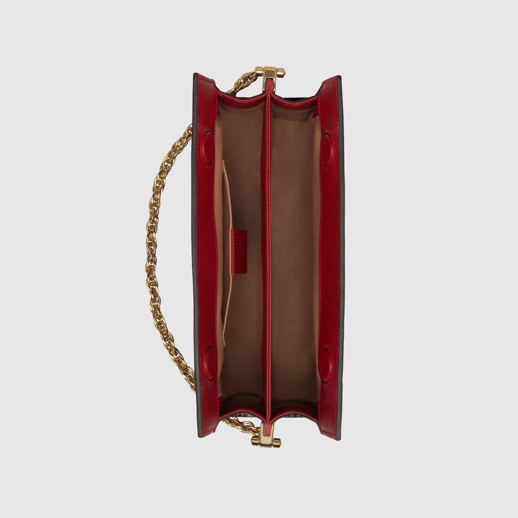 Gucci Ophidia Small Snakeskin Shoulder Bag Hibiscus Red
