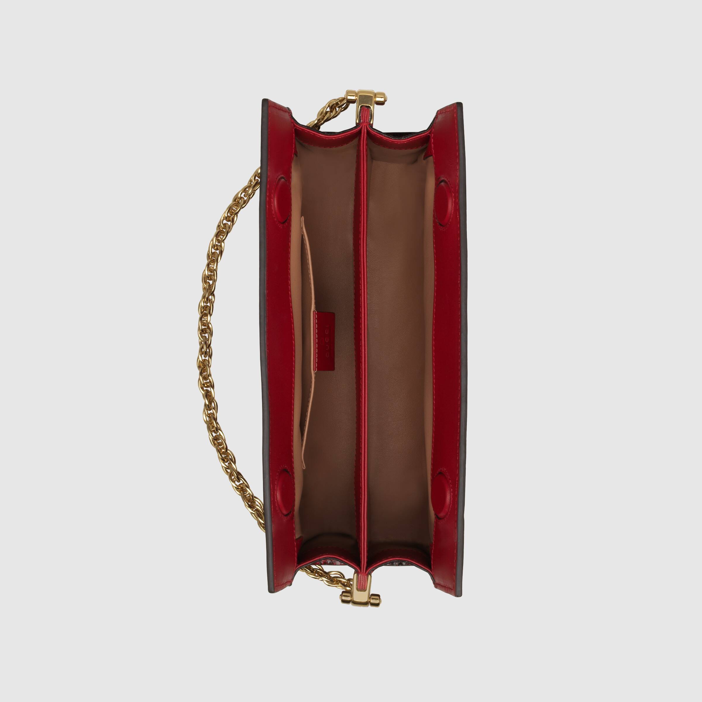 Gucci Ophidia Small Snakeskin Shoulder Bag Hibiscus Red