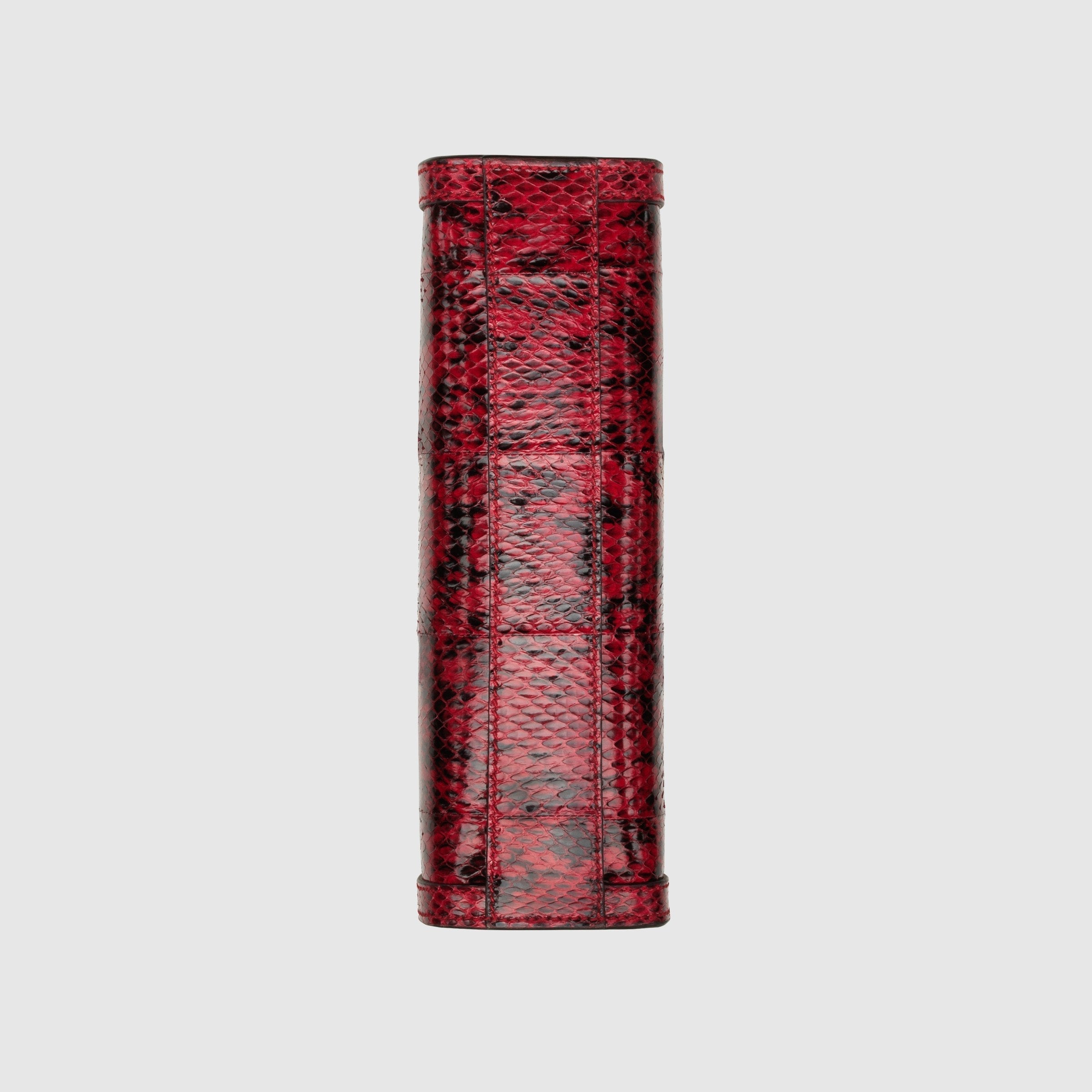 Gucci Ophidia Small Snakeskin Shoulder Bag Hibiscus Red